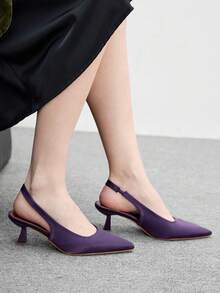 CUCCOO BIZCHIC Eleganckie damskie czółenka ze szpiczastym noskiem do dojazdów do pracy - Fioletowy - Zobacz 5