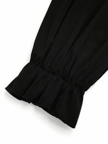 Sweetra Váy chữ A họa tiết trái tim lãng mạn màu tối cỡ lớn cho ngày lễ tình nhân - màu đen - Xem 3