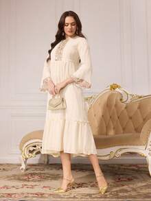 CUCCOO TILAWA Giày cao gót mũi nhọn đính đá sang trọng cho nữ - Vàng - Xem 5