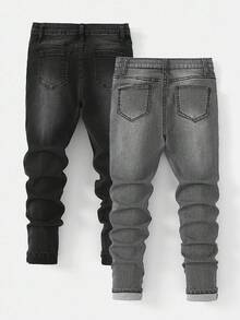 Tween Boy Pocket Distressed Skinny Casual Jeans - Multicolor - View 2