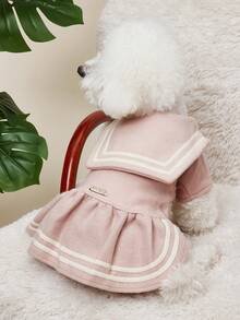 PETSIN 1入組字母貼飾寵物洋裝 - 粉色 - 查看 1