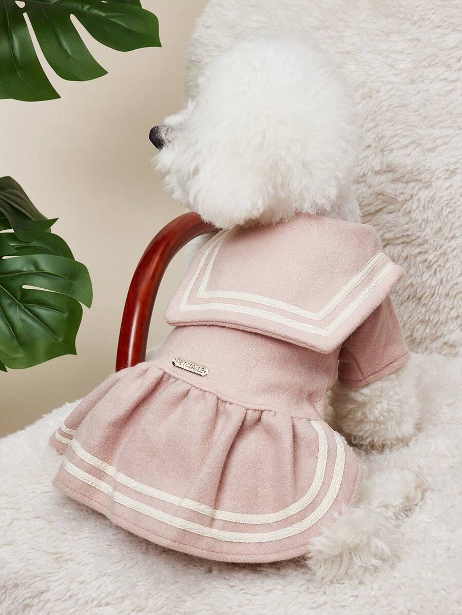 PETSIN 1入組字母貼飾寵物洋裝 - 粉色 - 查看 1