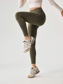 OutZeal Women Tummy Control Multi Pocket Outdoor Legging Hiking Camping - Army Green - View 8