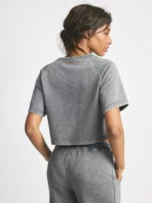 Ocili 女士休闲水洗复古波西米亚宽松秋冬纯棉套头中袖睡衣上衣，时尚秋季家居服 - 黑色 - 查看 3