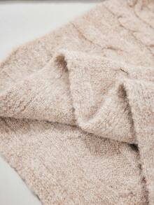 Florisole 女士前系带长袖波西米亚风套头毛衣，秋冬款 - 卡其色 - 查看 8