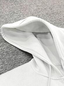 Manfinity Hypemode Plus Size Men's Casual Open Front Long Sleeve Sweatshirt - White - View 6