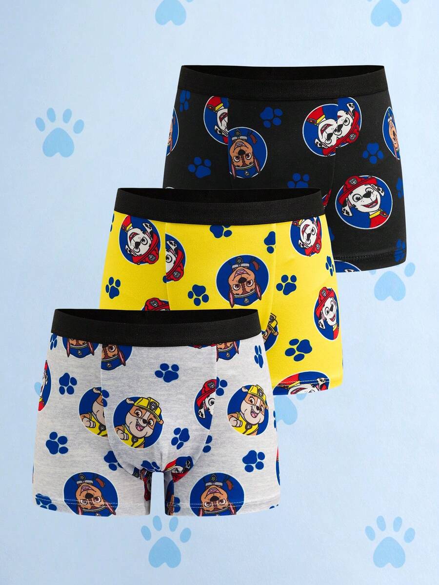 SHEIN | PAW Patrol Young Boy Comfortable Soft Breathable Cartoon Dog Print Trunks - Multicolor - View 1