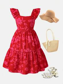 Emery Rose Kids Emery Rose Kids Tween Girls/Young Girls Ditsy Floral Spaghetti Strap Backless Dress Tween Girl Hibiscus Dress Hot Pink Tween Girl Dress Open Back Tween Girl Dress Tween Girl Floral Dress Girls Tiered Dress Girls Summer Dress Open Back Dress For Tween Girl Tween Girl African Dresses For Girls Hibiscus Dress Tween Girl Lilo Dress For Tween Girl Tween Girl Open Back Dress Girls African Dress - Red - View 7