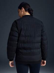 Powerista Women's Thick Zip-Up Short Padded Coat, Warm For Autumn/Winter - Black - View 3
