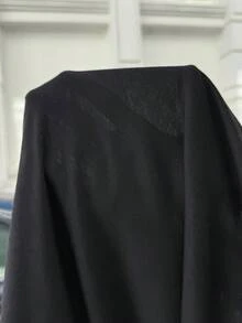 SHEIN EZwear Women's Casual Asymmetrical White Knit T-Shirt - Black - View 6