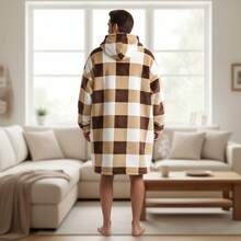 Maxisudadera Unisex de Tela Flanel Extra Suave, Estilo Oversize y Cómodo - Amarillo con cafe - Ver 2