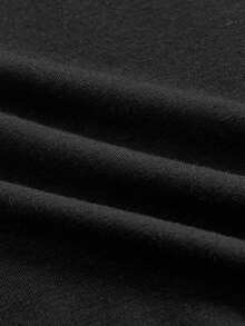 HIMLAND Men's Casual Gesture & Heart Print Round Neck T-Shirt - Black - View 8