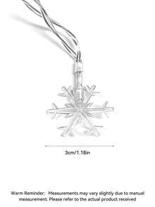 SHEIN LED Snowflake String Lights - Perfect For Wedding, Thanksgiving & Christmas Decor, Cozy Indoor Room Ambiance Christmas Decoration Christmas Tree Gift Decor Thanksgiving Wedding Autumn Decor Birthday Decorations For Gifts Party Supplies Indoor Outdoor - Multicolor - View 12