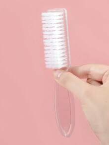 1/2/3/5PCS Long-Handled Square-Headed Transparent Plastic Multi-Functional Nail Brush Dust Demover Handheld Straightener Dustproof Transparent Nail Care Home Beauty Nail Art Tool Cleaning Accessory. - Clear - View 6