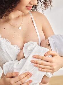 Lace Nursing Bra, Triangle Cup, Unlined, Wireless - White - View 5