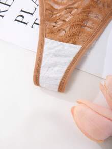 女士纯色透气丁字裤，Rave - 摩卡棕 - 查看 3