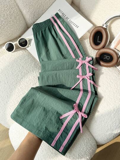 SHEIN Tween Girls' Casual Loose Fit Versatile Basic Pants, Suitable For Daily Commute, Leisure, Vacation, Hangout With Friends, Street Style