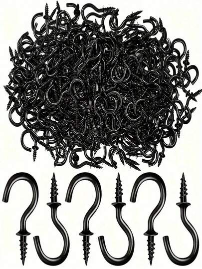 10/50PCS Polished Metal Q Hooks Heavy Duty Screw In Hooks Ceiling Hooks For Hanging Plants Lights Outdoor Hooks Rustproof Metal Hanging Hooks For Basket Decor Home Decor Modern Hanging Solutions