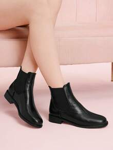 CUCCOO DOLLMOD Giày bốt cổ thấp đế dày dáng casual dành cho nữ, đa năng cho cả ngày lễ tình nhân và Giáng sinh. - màu đen - Xem 3