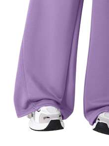 Sparklyn 女童直筒运动裤，质地顺滑，简约日常剪裁，线条流畅，适合上学、周末及秋冬季穿着。 - 紫色 - 查看 6