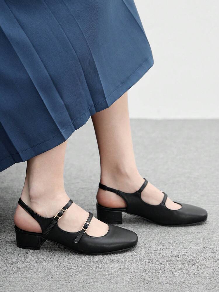 CUCCOO BIZCHIC Women's Fashionable Versatile Commute Minimalist Buckle Pumps For Christmas