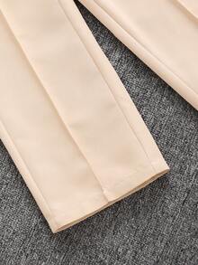 SHEIN Elladie kids Bộ áo thun tay ngắn và quần dài thời trang tối giản cho bé gái - Màu Khaki - Xem 6