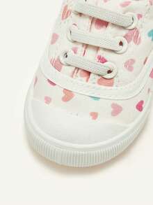 Cozy Pixies 1 par de zapatillas casuales cómodas y lindas de corte bajo con cordones y diseño de corazón de dibujos animados para niñas bebés, adecuadas para uso diario en todas las estaciones - Multicolor - Ver 8