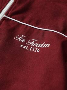 Manfinity Homme Mature Casual, Burgundy Men's Jacket Set, Autumn/Winter - Burgundy - View 6