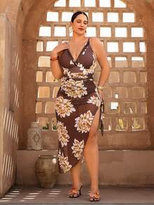 Swim Oasis 大码印花休闲泳衣套装，高端时尚系列女士两件式泳装 - 彩色 - 查看 1