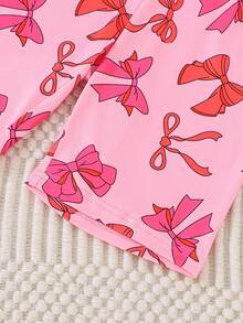 Bộ 4 quần short tay ngắn in họa tiết bướm phong cách múa ballet cho bé gái tuổi teen, màu hồng ngọt ngào, đồ mặc nhà thoải mái & đồ mặc thường ngày, đồ thể thao vừa vặn - Nhiều màu - Xem 9