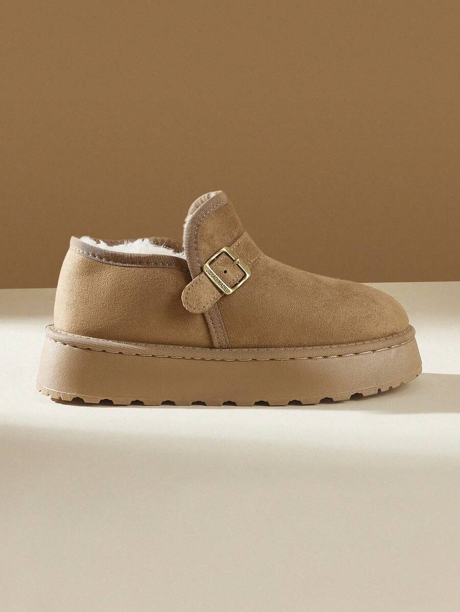 CUCCOO EASI 女士休闲百搭厚底雪地靴，冬季 - 卡其色 - 查看 1