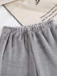 Young Boys Dinosaur Fleece Loungewear Set - Gray Green Dinosaur Fleece Loungewear 2-Piece Combo 3D Dinosaur Pattern Design Gray Green Orange 3D Dinosaur Color Round Neck Long Sleeve Dinosaur Top Fleece Pants Fleece Set 2-Piece Combo Social Media Style Cute 2026 New Year Holiday Essential Autumn Winter Little Boys Dinosaur Fleece Loungewear Set - Grey - View 4