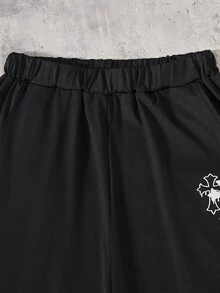 Coolqubz Bộ 2 áo thun in họa tiết thường ngày dành cho bé trai tuổi teen, phù hợp mặc khi đi làm hàng ngày, đi chơi và dạo phố - màu đen - Xem 4