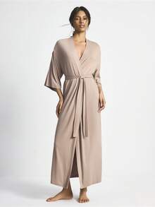 Ocili 女士休闲睡袍 - 卡其色 - 查看 2