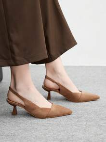 CUCCOO BIZCHIC Women's Elegant Pointed Toe Pumps For Commuting For Christmas - Rust Brown - View 5