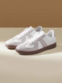 CUCCOO EASI 新款春季女式德国训练鞋，白色复古运动休闲平底运动鞋，学校用品，返校秋季新年假期女鞋，运动鞋，复活节运动鞋 - 淺灰色 - 查看 8