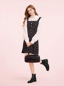 CUCCOO DOLLMOD Giày bốt cổ thấp đế dày dáng casual dành cho nữ, đa năng cho cả ngày lễ tình nhân và Giáng sinh. - màu đen - Xem 2