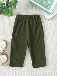 Souflis Souflis 1 pieza Pantalones plisados de pana vintage cómodos para niños pequeños, adecuados para uso diario