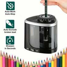 Teckwe Electric Sharpener Assembly Desktop Automatic Pencil Sharpener Suitable To Pencils (6-8mm) For Students School Office Stationery - Multicolor - View 11