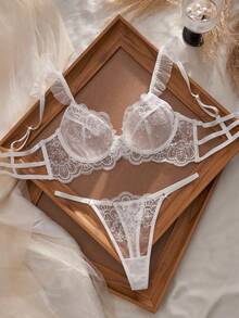 2件套浪漫刺绣钢圈文胸套装