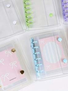 1个A7透明便携式文件袋，双扣设计，可收纳精美照片，可用作相册、省钱文具、笔记本、贴纸簿、办公用品、学习用品、返校用品，1个 - 彩色 - 查看 12
