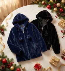 2 Chaquetas de peluche estilo navideño - Azul Marino - Ver 1