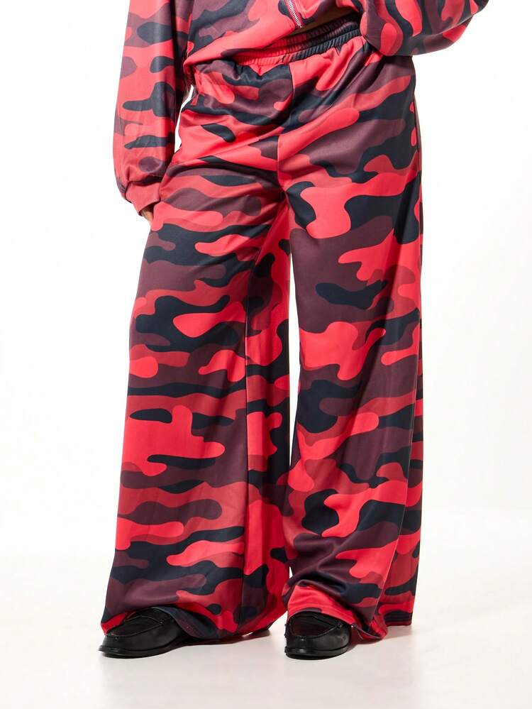 SUMWON WOMEN Camo Print Drawstring Joggers With Elastic Cuffs