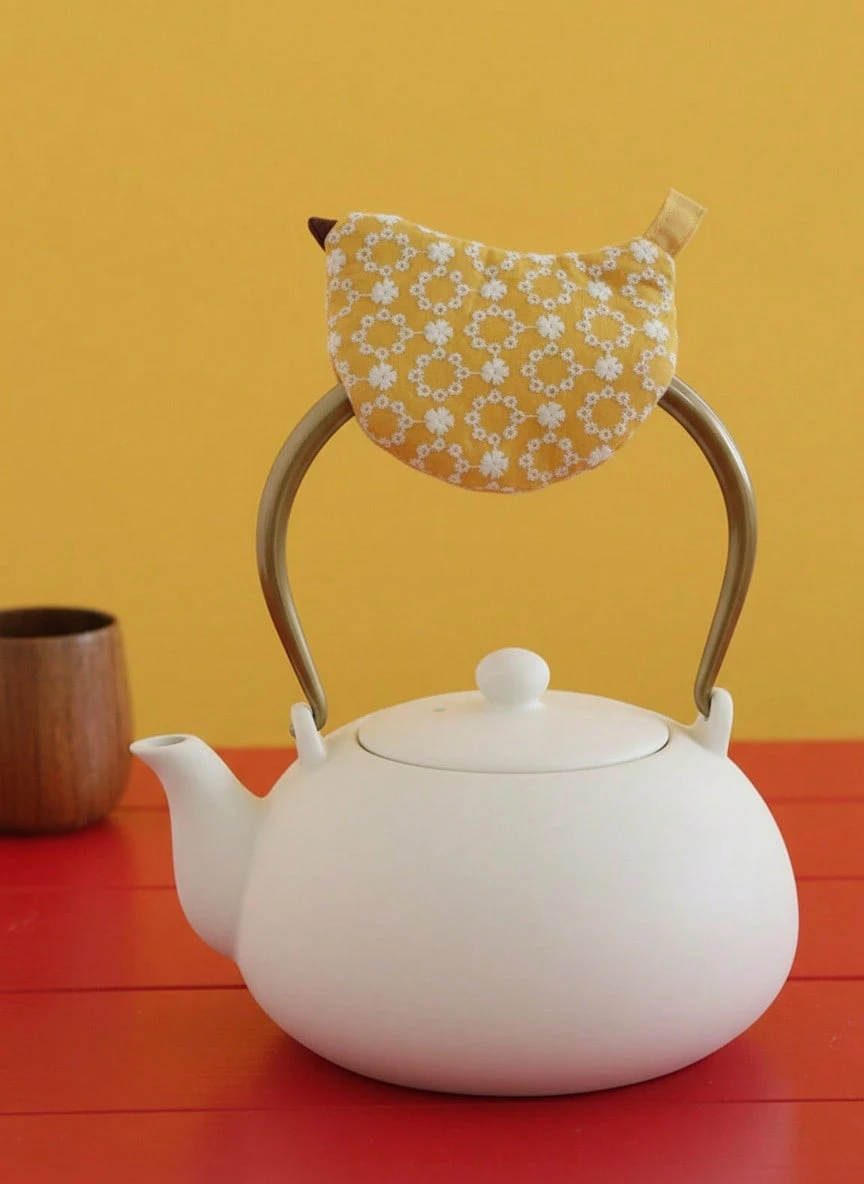 Joivida 1pc Embroidered Cute Little Bird Creative Heat-Resistant Cap, Pot Cover, Clay Pot, Teapot Handle, Heat-Insulating Cast Iron Pot Ear, Heat-Resistant Sleeve, Suitable For Kitchen And Dining Room Ramadan Festival - Multicolor - View 1