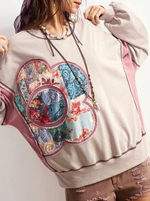 Bohemela Áo thun dài tay cổ tròn dệt kim màu trơn đơn giản dành cho nữ - Màu Khaki - Xem 4