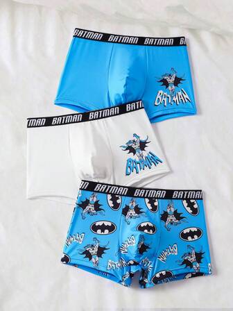 BATMAN X SHEIN Bekväma mjuka herrkalsonger med grafisk tejp och bokstäver