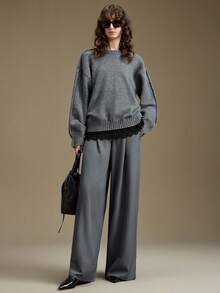 Ontre 2026春夏款百搭女士缎面绉纱面料舒适柔软蕾丝边吊带侧开衩性感吊带背心，适合都市通勤、商务休闲、办公室穿着、女士优雅装扮、冬季毛衣、节日派对服装、百搭外套 - 黑色 - 查看 8