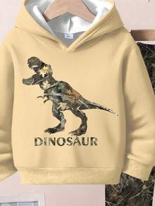 SHEIN Bộ đồ nỉ chui đầu in họa tiết cành cây cổ điển, thoải mái, mềm mại, phù hợp cho mùa thu/đông, thường ngày cho bé trai, phong cách tối giản, cổ điển, thời trang khủng long mát mẻ, phù hợp cho mùa thu/đông - Nhiều màu - Xem 4