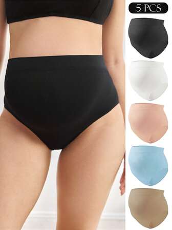 Moonlight & Mama 5-Pack Comfortable Minimalist Maternity Underwear