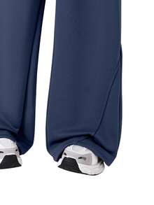 SHEIN 1 pieza Pantalón de pierna recta de unicolor para niña preadolescente, suave y cómodo, diseño simple fácil de combinar, adecuado para la escuela, actividades al aire libre y otoño/invierno - azul real - Ver 3